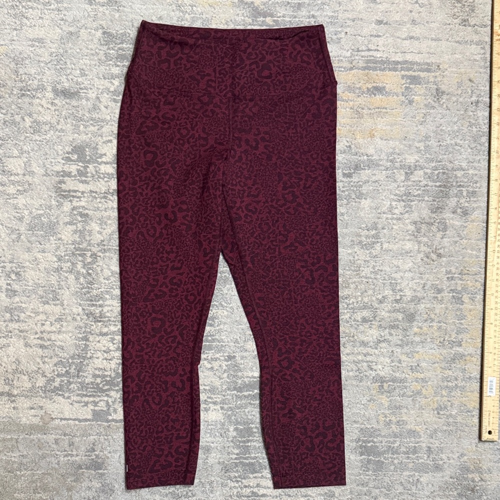 NOBULL Women's Burgundy Leopard Leggings M